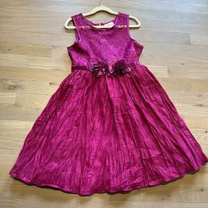Bloome de jeune fille Holiday Lace Sequin Crinkle Skirt Dress Size 10